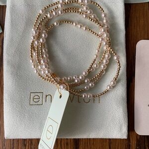 ENewton NWT pearl with gold stack of 5- AMAZING!  Great together or separate!